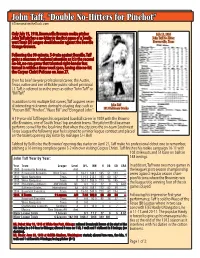John Taff, “Double No-Hitters for Pinehot” ©Diamondsinthedusk.Com
