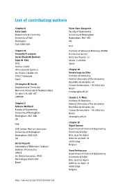 List of Contributing Authors