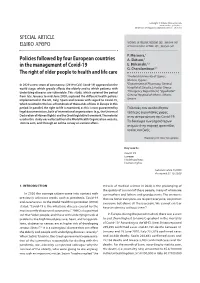 Policies Followed by Four European Countries in the Management Of