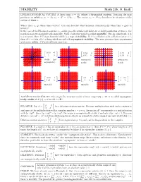 STABILITY Math 21B, O. Knill