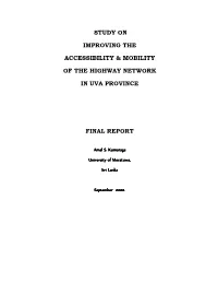 Study on Improving the Accessibility & Mobility Of
