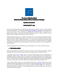 The Case of Hissène Habré Before the Extraordinary African Chambers in Senegal