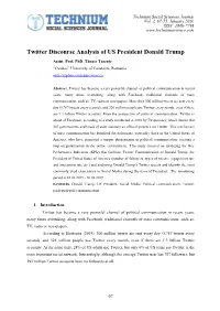 Twitter Discourse Analysis of US President Donald Trump