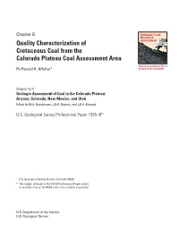 Chapter G—Quality Characterization of Cretaceous Coal from The
