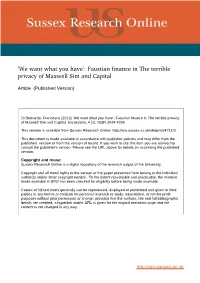 Faustian Finance in the Terrible Privacy of Maxwell Sim and Capital