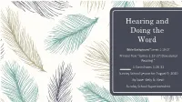 Hearing and Doing the Word