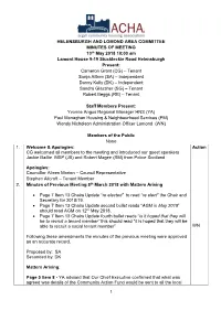 Helensburgh and Lomond Area Committee Minutes Of