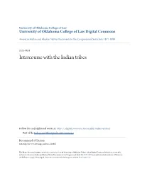 Intercourse with the Indian Tribes