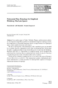 Polynomial-Time Homology for Simplicial Eilenberg–Maclane Spaces
