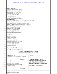 Amgen's Complaint 1 2 3 4 5 6 7 8 9 10 11 12 13 14 15 16 17 18 19