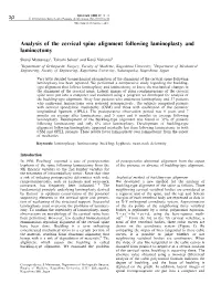 Analysis of the Cervical Spine Alignment Following Laminoplasty and Laminectomy