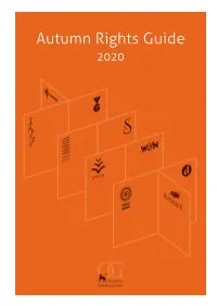 Autumn Rights Guide 2020 the ORION PUBLISHING GROUP WHERE EVERY STORY MATTERS Autumn Rights Guide 2020