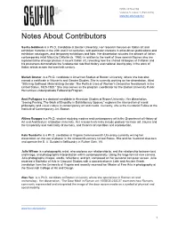 Notes About Contributors