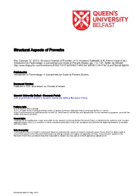 Structural Aspects of Proverbs