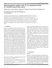Superparamagnetic Graphene Oxide–Fe3o4 Nanoparticles Hybrid for Controlled Targeted Drug Carriers
