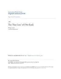 The "Fine Line" of Otto Rank Philip J