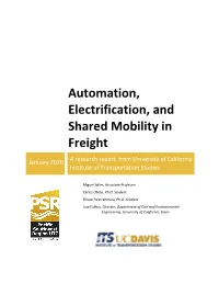[Automation, Electrification, and Shared Mobility in Freight]