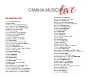 Chris Saub Song List