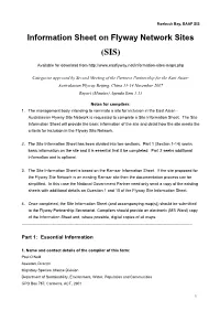 Information Sheet on Flyway Network Sites (SIS)