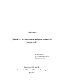 Qcloud API for Synchronous and Asynchronous File Transfer in Qt