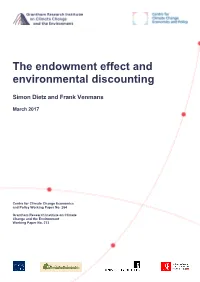 The Endowment Effect and Environmental Discounting