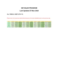DETAILED PROGRAM Last Updated 27-Nov-2020