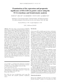 Examination of the Expression and Prognostic Significance of Dlgaps in Gastric Cancer Using the TCGA Database and Bioinformatic Analysis