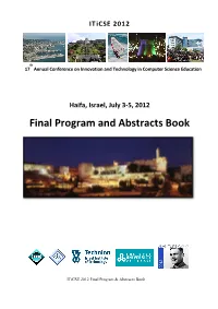 Final Program and Abstracts Book