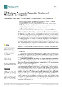 H/D Exchange Processes in Flavonoids: Kinetics and Mechanistic Investigations