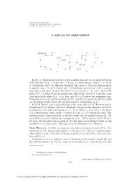 IN Herstein Proved That If R Is a Prime Ring and D Is an Inner Derivation Of