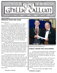 Message from the Chair Scroll Award for Jack