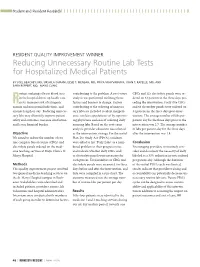 Reducing Unnecessary Routine Lab Tests for Hospitalized Medical Patients