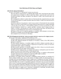 State Definitions of Child Abuse and Neglect