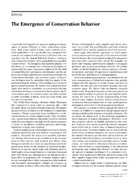 The Emergence of Conservation Behavior
