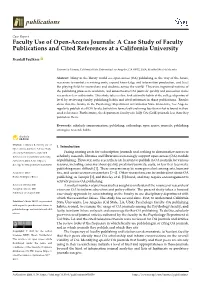 A Case Study of Faculty Publications and Citing References at A