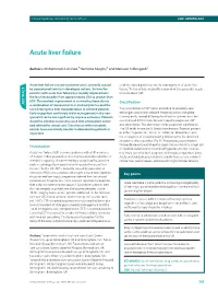 Acute Liver Failure