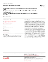 Advance and Retreat of Cordilleran Ice Sheets in Washington, U.S.A
