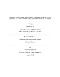 Feasibility of the Nintendo Ds for Teaching Problem-Based Learning in Kindergarten Through Twelfth Grade Students