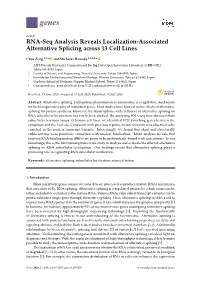 RNA-Seq Analysis Reveals Localization-Associated Alternative Splicing Across 13 Cell Lines