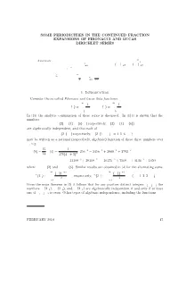 Some Periodicities in the Continued Fraction Expansions of Fibonacci and Lucas Dirichlet Series