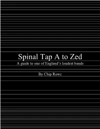Spinal Tap a to Zed: a Guide to One of England's Loudest Bands