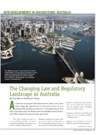 The Changing Law and Regulatory Landscape in Australia by Tony Rein & Christopher Chang