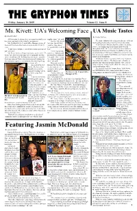 THE GRYPHON TIMES Friday, January 10, 2019 Volume 12 Issue 8 Ms