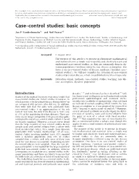 Case–Control Studies: Basic Concepts