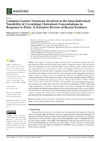Common Genetic Variations Involved in the Inter-Individual Variability Of