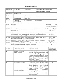 Detailed Syllabus