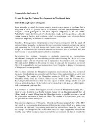 Grand Design for Future Development in Northeast Asia by Batbold Zagdragchaa (Mongolia)