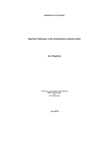 Reaction Pathways in the Chlorination of Amino Acids