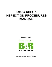 Smog Check Inspection Procedures Manual