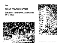 Survey of Significant Architecture I 1945-1975 I I I I I I I I